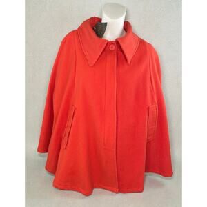 NWT Tuesday of California Vintage Deadstock Wool Cape Burnt Orange OS Zipper